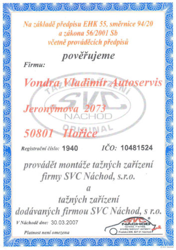 Certifikát SVC